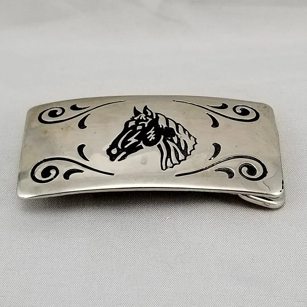 Small Western Horse Head Belt Buckle – Women’s & Unisex Rodeo Cowboy Cowgirl USA